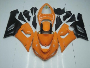 Discount 2005-2006 Orange Black Kawasaki ZX6R Bike Fairings UK