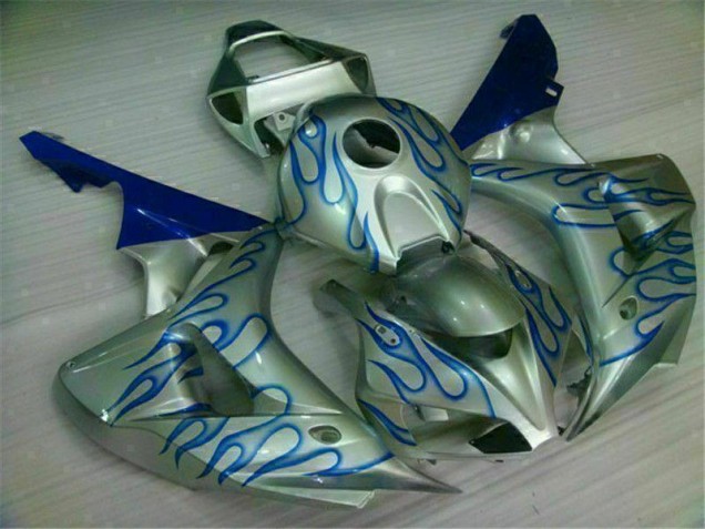 Discount 2006-2007 Blue Flame Silver Honda CBR1000RR Motorcycle Fairing Kits UK Discount 2006-2007 Blue Flame Silver Honda CBR1000RR Motorcycle Fairing Kits UK