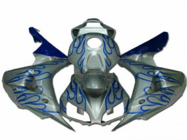 Discount 2006-2007 Blue Flame Silver Honda CBR1000RR Motorcycle Fairing Kits UK
