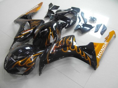 Discount 2006-2007 Gold Flame Honda CBR1000RR Motorcycle Fairings Kits UK
