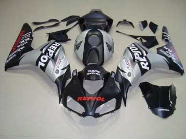 Discount 2006-2007 Matte Black Silver Repsol Honda CBR1000RR Motorcycle Fairing UK