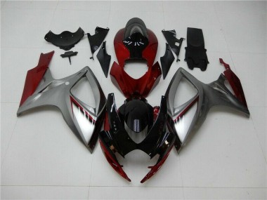 Discount 2006-2007 Red Silver Suzuki GSXR 600/750 Bike Fairing Kit UK