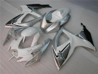 Discount 2006-2007 White Silver Suzuki GSXR 600/750 Bike Fairings UK