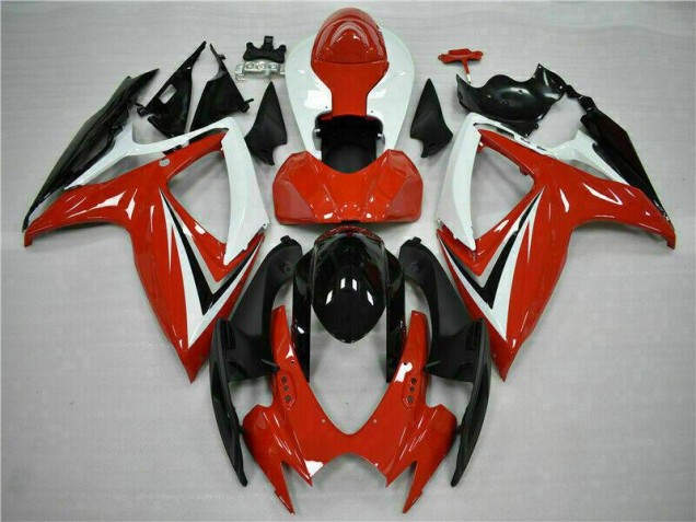 Discount 2006-2007 Red White Suzuki GSXR 600/750 Motorcycle Fairings Kits UK