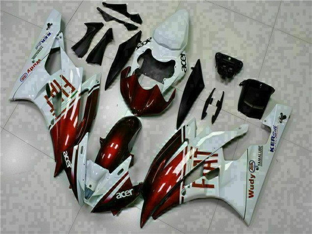 Discount 2006-2007 Brown White Yamaha YZF R6 Motorcycle Fairing Kit UK