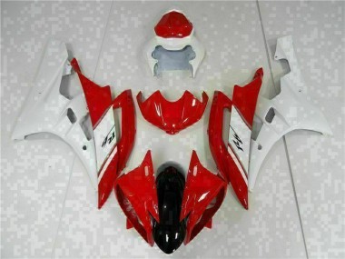 Discount 2006-2007 Red White Yamaha YZF R6 Motorcyle Fairings UK