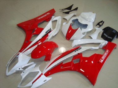 Discount 2006-2007 Red White Yamaha YZF R6 Motorcycle Fairing UK