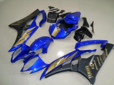 Discount 2006-2007 Black Blue with Gold Sticker Yamaha YZF R6 Motorcycle Fairing UK