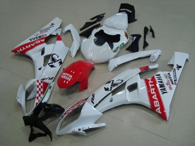 Discount 2006-2007 White Red Abarth Yamaha YZF R6 Motorcycle Fairings UK