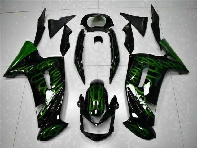 Discount 2006-2008 Green Flame Kawasaki EX650 Motorcycle Fairing Kits UK Discount 2006-2008 Green Flame Kawasaki EX650 Motorcycle Fairing Kits UK