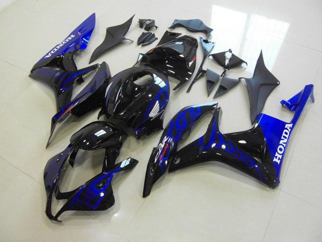 Discount 2007-2008 Black Blue Flame Honda CBR600RR Motorbike Fairings UK Discount 2007-2008 Black Blue Flame Honda CBR600RR Motorbike Fairings UK