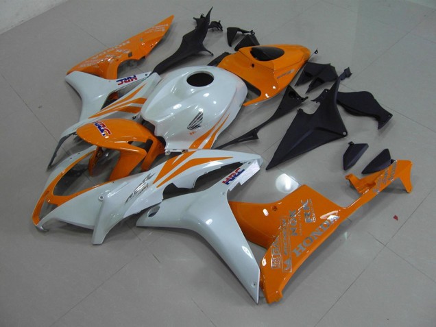 Discount 2007-2008 Pearl White Orange Honda CBR600RR Motorcylce Fairings UK