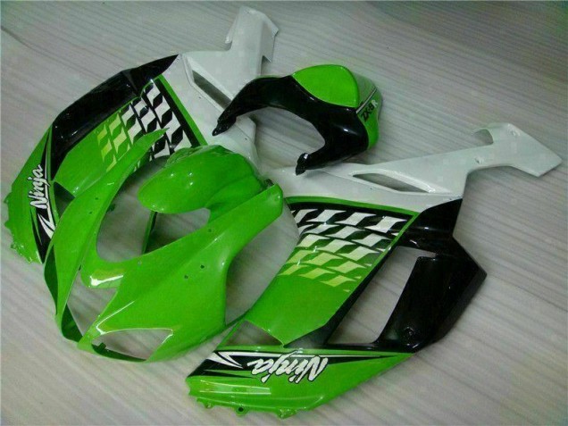 Discount 2007-2008 Green White Ninja Kawasaki ZX6R Motorbike Fairing UK Discount 2007-2008 Green White Ninja Kawasaki ZX6R Motorbike Fairing UK