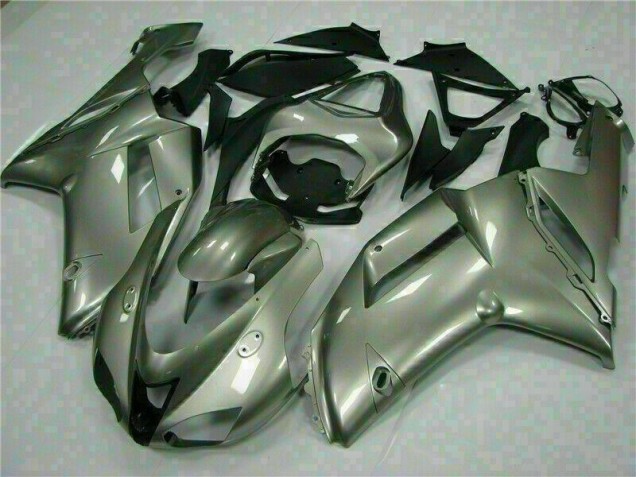 Discount 2007-2008 Silver Kawasaki ZX6R Motorcycle Fairings Kits UK Discount 2007-2008 Silver Kawasaki ZX6R Motorcycle Fairings Kits UK