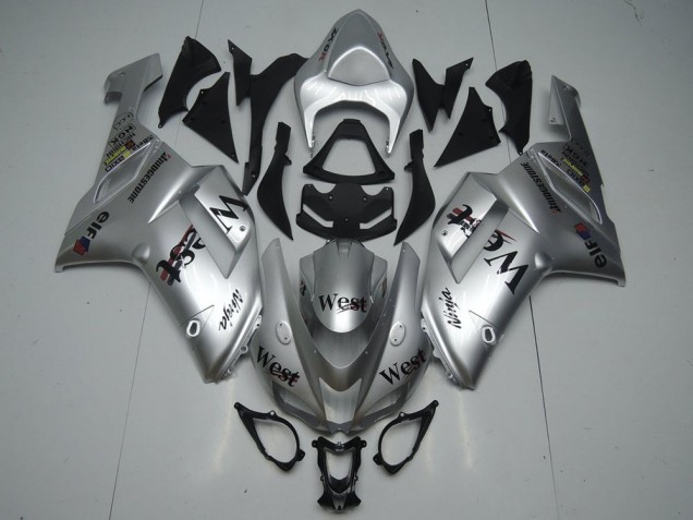 Discount 2007-2008 Silver West Kawasaki ZX6R Replacement Fairings UK Discount 2007-2008 Silver West Kawasaki ZX6R Replacement Fairings UK