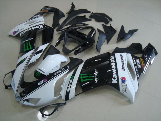 Discount 2007-2008 White Monster Kawasaki ZX6R Motorcycle Fairings UK Discount 2007-2008 White Monster Kawasaki ZX6R Motorcycle Fairings UK