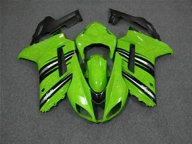 Discount 2007-2008 Green Black Kawasaki ZX6R Motorcycle Fairings Kit UK Discount 2007-2008 Green Black Kawasaki ZX6R Motorcycle Fairings Kit UK