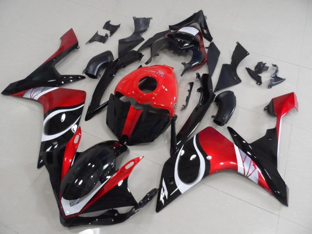 Discount 2007-2008 Black Red Glossy Yamaha YZF R1 Motorcycle Replacement Fairings UK