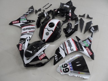 Discount 2007-2008 Black White Stickers Packs Yamaha YZF R1 Motorcycle Fairings Kit UK