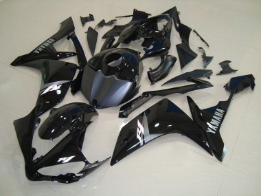 Discount 2007-2008 Glossy Black White Yamaha YZF R1 Bike Fairings UK