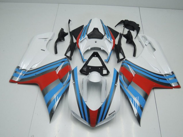 Discount 2007-2014 Blue White Red Ducati 848 1098 1198 Motorcyle Fairings UK Discount 2007-2014 Blue White Red Ducati 848 1098 1198 Motorcyle Fairings UK
