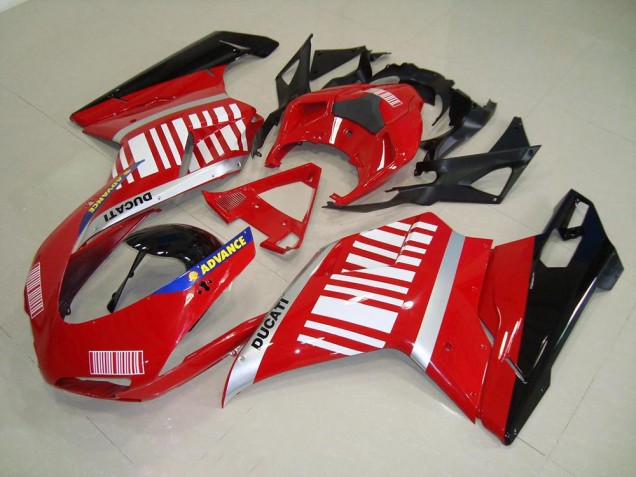 Discount 2007-2014 Red White Ducati 848 1098 1198 Motorcylce Fairings UK Discount 2007-2014 Red White Ducati 848 1098 1198 Motorcylce Fairings UK