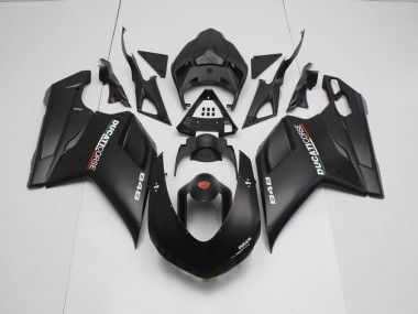 Discount 2007-2014 Matte Black with White Decals Ducati 848 1098 1198 Motorcycle Fairing UK