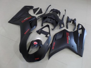 Discount 2007-2014 Matte Black Red Sticker Ducati 848 1098 1198 Bike Fairing UK
