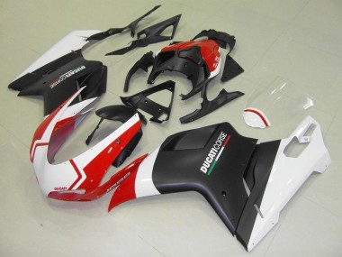 Discount 2007-2014 Matte Black White Red Ducati 848 1098 1198 Motorcycle Fairing Kit UK
