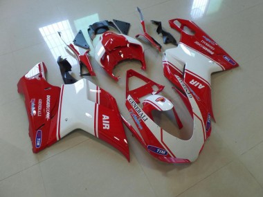 Discount 2007-2014 Red and White Air Ducati 848 1098 1198 Motorbike Fairing UK