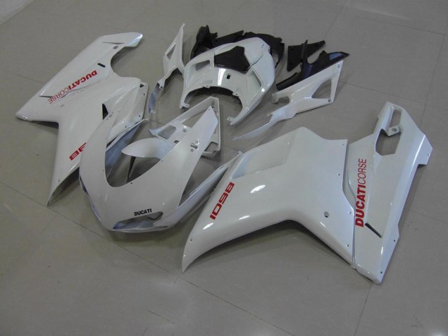 Discount 2007-2014 Pearl White with Red Decals Ducati 848 1098 1198 Motorcyle Fairings UK Discount 2007-2014 Pearl White with Red Decals Ducati 848 1098 1198 Motorcyle Fairings UK