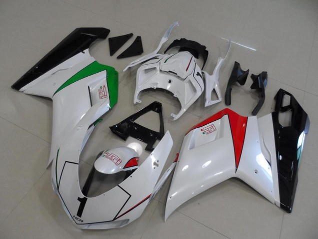 Discount 2007-2014 Peral White with Italy Flag Ducati 848 1098 1198 Motorcycle Fairings Kit UK Discount 2007-2014 Peral White with Italy Flag Ducati 848 1098 1198 Motorcycle Fairings Kit UK