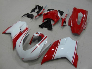 Discount 2007-2014 White and Red Racing Version Ducati 848 1098 1198 Motorbike Fairing UK