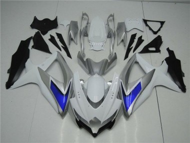 Discount 2008-2010 White Silver Blue Suzuki GSXR 600/750 Motorcycle Fairings Kit UK