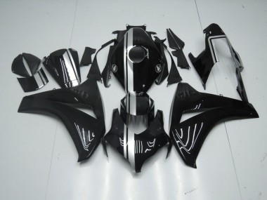 Discount 2008-2011 Glossy Black with Silver Stripe Honda CBR1000RR Motorcycle Fairing Kit UK