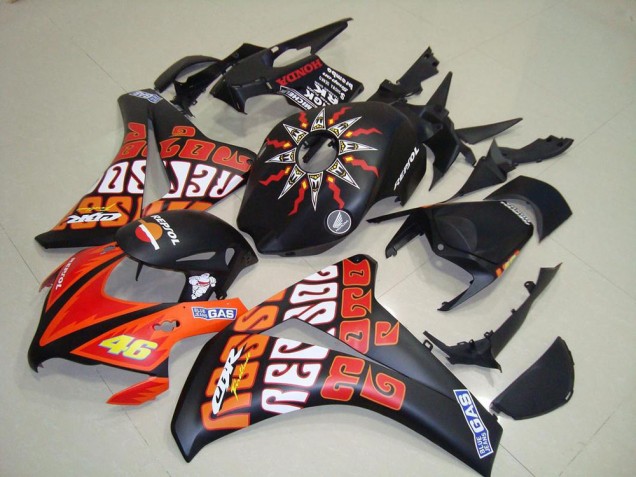 Discount 2008-2011 Rossi Matte Black Honda CBR1000RR Motorcycle Replacement Fairings UK Discount 2008-2011 Rossi Matte Black Honda CBR1000RR Motorcycle Replacement Fairings UK