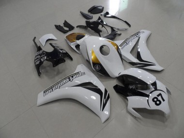 Discount 2008-2011 Black and White and Gold Honda CBR1000RR Bike Fairings UK