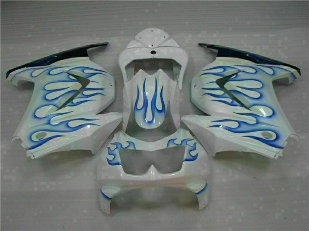 Discount 2008-2012 White Blue Flame Kawasaki EX250 Motorcycle Bodywork UK