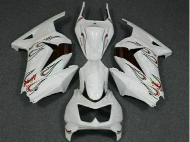 Discount 2008-2012 White Red Kawasaki EX250 Motorcylce Fairings UK