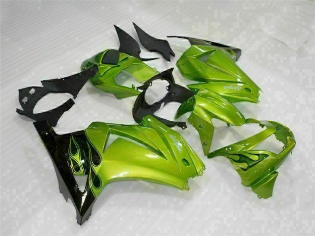 Discount 2008-2012 Green Black Kawasaki EX250 Motorcyle Fairings UK