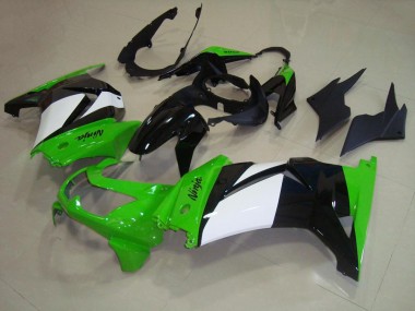 Discount 2008-2012 Green White Black Kawasaki ZX250R Replacement Motorcycle Fairings UK