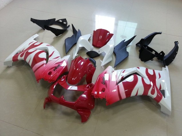 Discount 2008-2012 Pink Red Flame Kawasaki ZX250R Motorcycle Replacement Fairings UK Discount 2008-2012 Pink Red Flame Kawasaki ZX250R Motorcycle Replacement Fairings UK