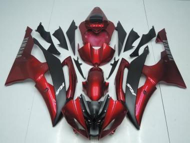 Discount 2008-2016 Candy Red and Black Yamaha YZF R6 Bike Fairings UK