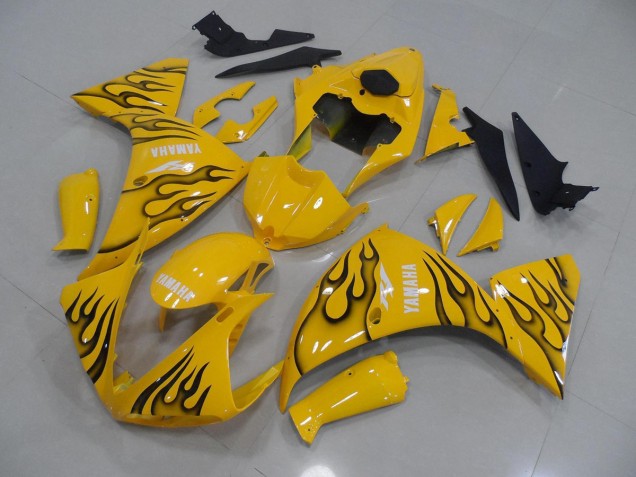 Discount 2009-2011 Yellow Black Flame Yamaha YZF R1 Motorcycle Fairings UK Discount 2009-2011 Yellow Black Flame Yamaha YZF R1 Motorcycle Fairings UK