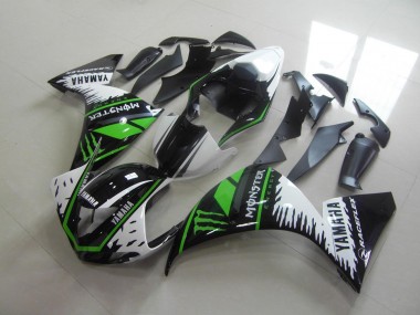 Discount 2009-2011 White Green Monster Yamaha YZF R1 Motorcycle Fairings Kit UK
