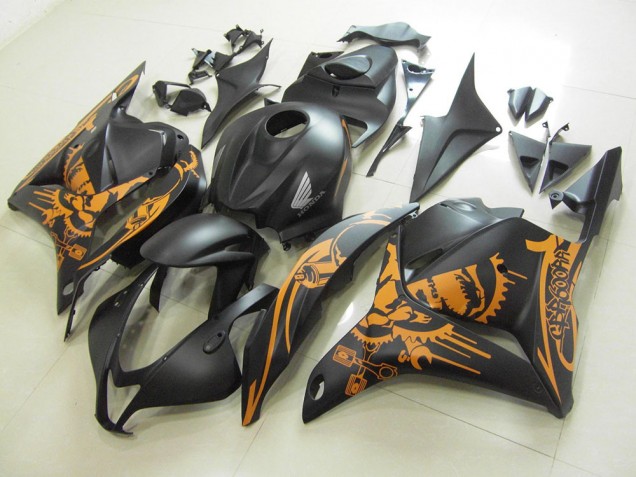 Discount 2009-2012 Matte Black Orange Sticker Honda CBR600RR Motorcycle Fairings UK