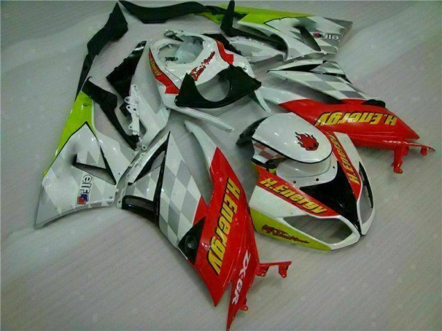 Discount 2009-2012 White Red H. Energy Kawasaki ZX6R Motorcycle Fairings Kit UK Discount 2009-2012 White Red H. Energy Kawasaki ZX6R Motorcycle Fairings Kit UK
