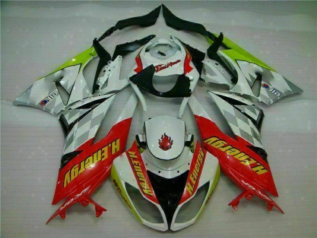 Discount 2009-2012 White Red H. Energy Kawasaki ZX6R Motorcycle Fairings Kit UK Discount 2009-2012 White Red H. Energy Kawasaki ZX6R Motorcycle Fairings Kit UK
