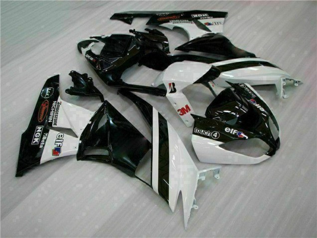 Discount 2009-2012 Black White 3M Touch4 Kawasaki ZX6R Bike Fairings UK Discount 2009-2012 Black White 3M Touch4 Kawasaki ZX6R Bike Fairings UK