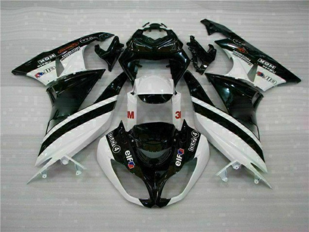 Discount 2009-2012 Black White 3M Touch4 Kawasaki ZX6R Bike Fairings UK Discount 2009-2012 Black White 3M Touch4 Kawasaki ZX6R Bike Fairings UK